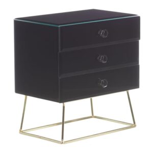 JOYERO NEGRO CRISTAL DECORACIÓN 20 X 13 X 22 CM